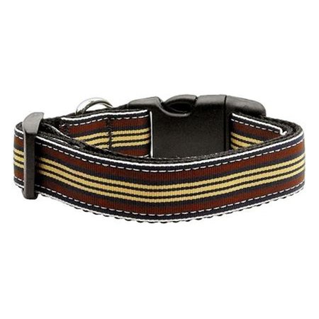 UNCONDITIONAL LOVE Preppy Stripes Nylon Ribbon Collars Brown Khaki Medium UN742383